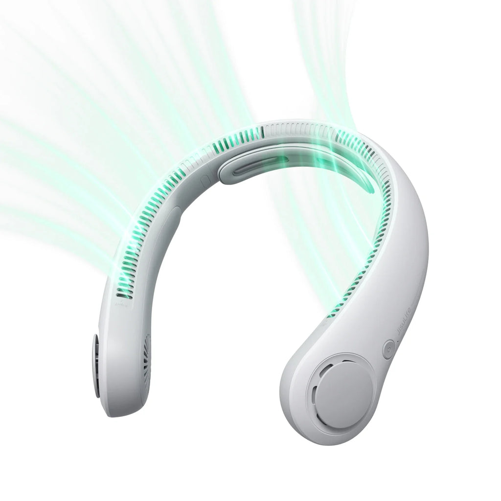 JISULIFE Portable Neck Fan - 5000mAh Rechargeable, 5 Speed Cooling