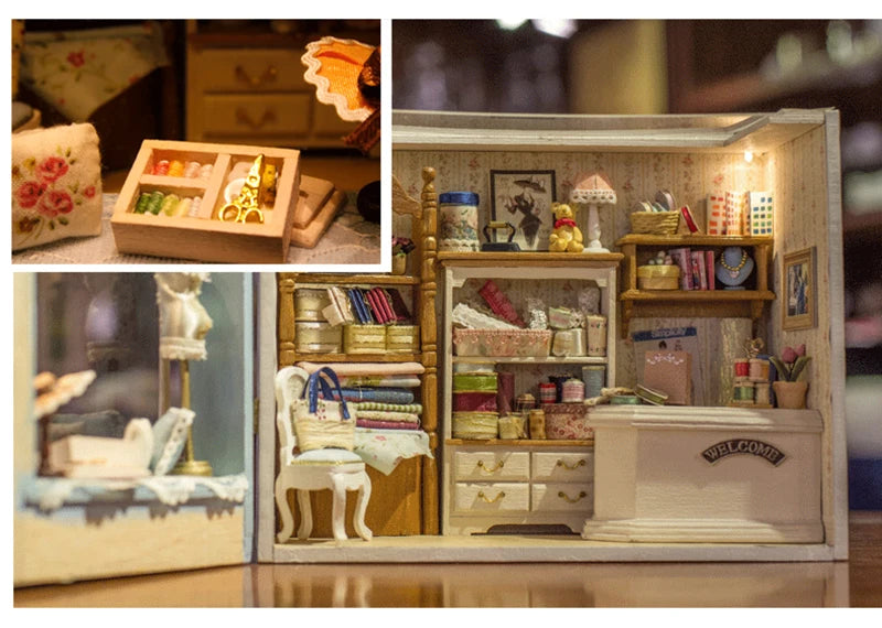 3D DIY Wooden Dollhouse Kit with Furniture - Irish Cottage Toy