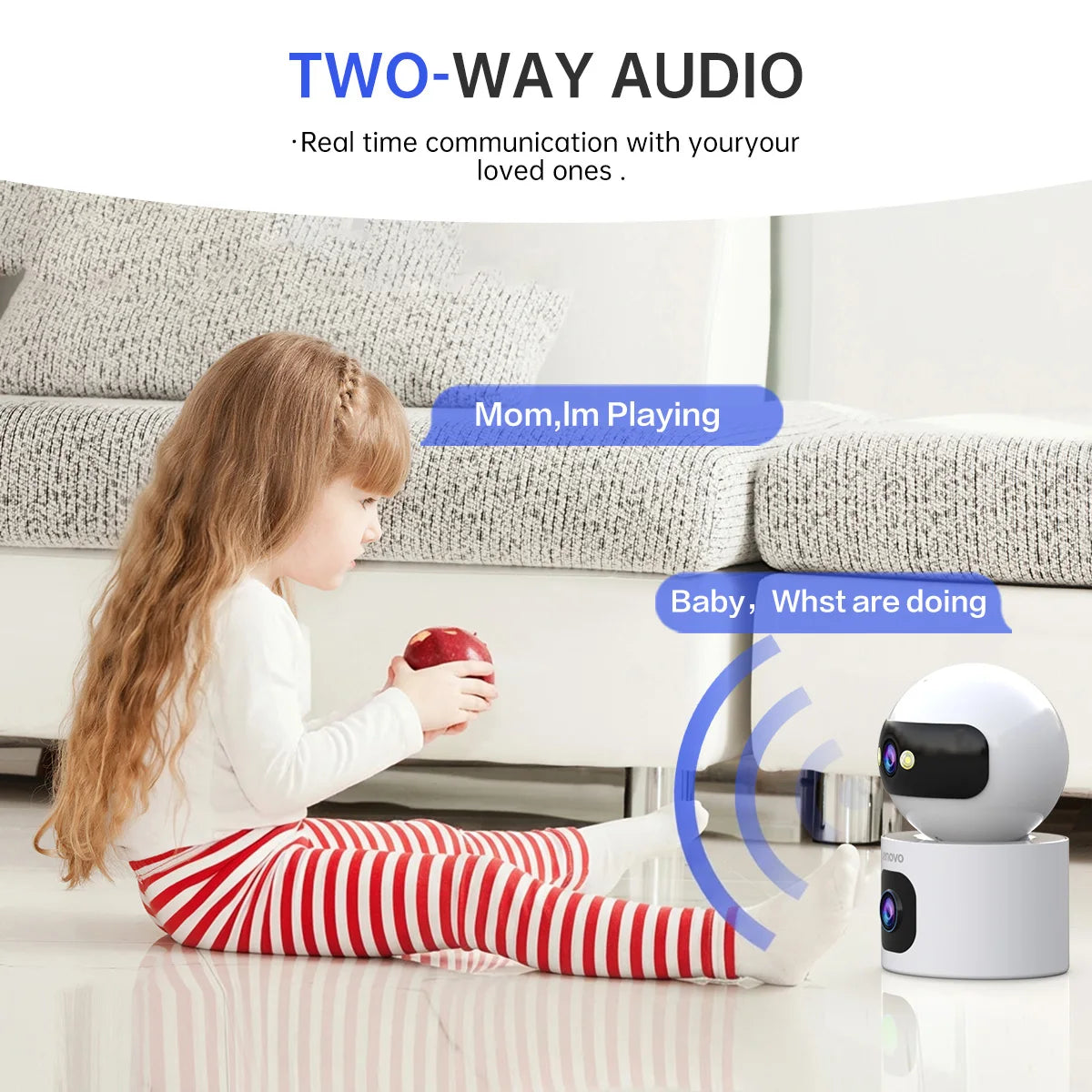 Lenovo 4K Wireless Dual Lens Smart Home Security Camera with Auto Tracking