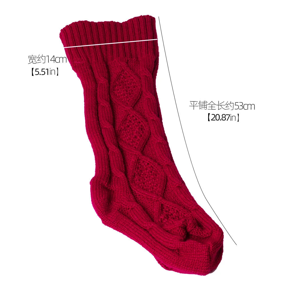 Cozy Knitted Christmas Stocking Gift Bag - Perfect Holiday Decor