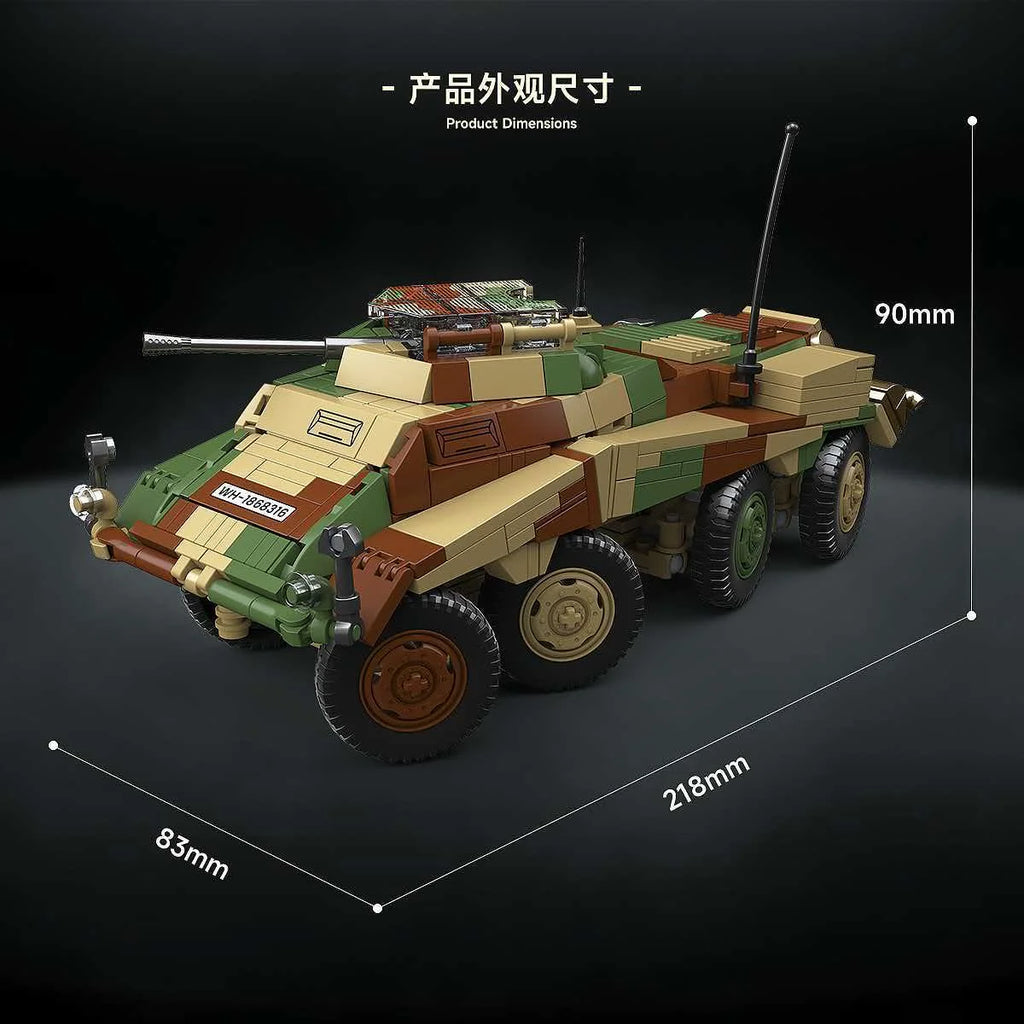 Heavy Armored Building Blocks Vehicle Model for Creative Play