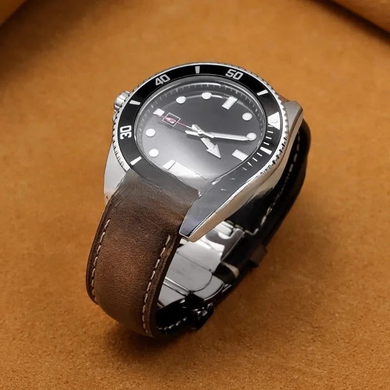 Luxurious Leather Watchband for Seiko & Omega - Butterfly Buckle 14-22mm