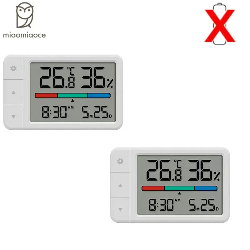Miaomiaoce Mini Thermometer Hygrometer with LCD Display & Clock