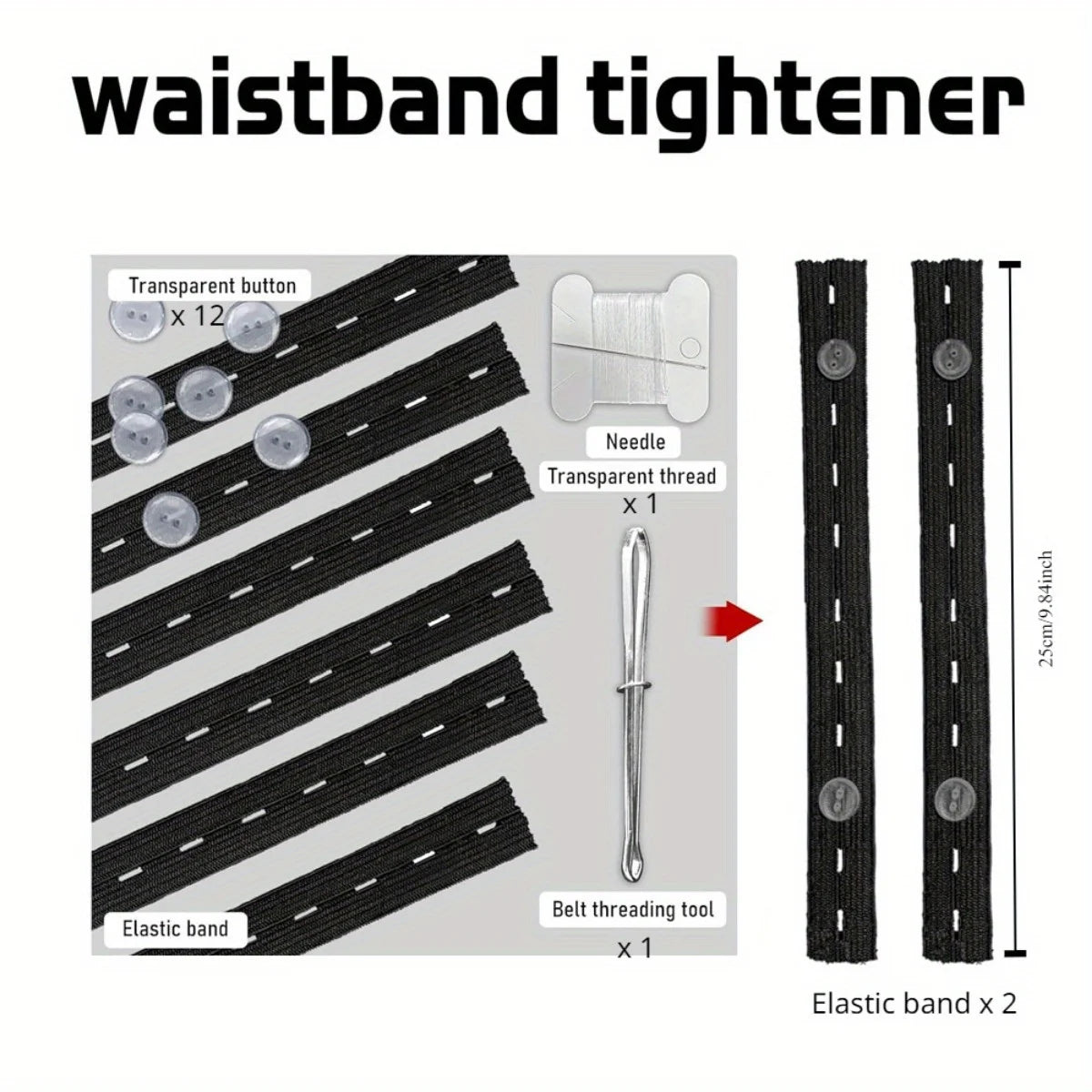 Adjustable Seamless Belt Tightener - 2 Piece Set