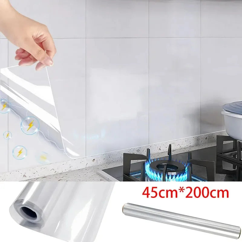 Transparent Electrostatic Wallpaper for Kitchen Oil Prevention