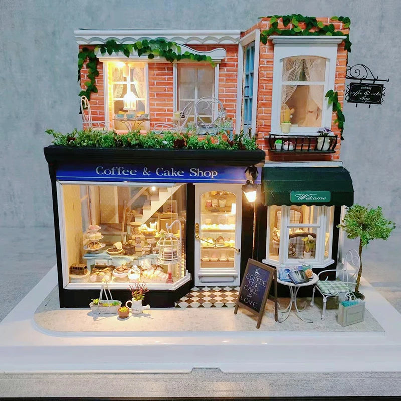 3D DIY Wooden Dollhouse Kit with Furniture - Irish Cottage Toy