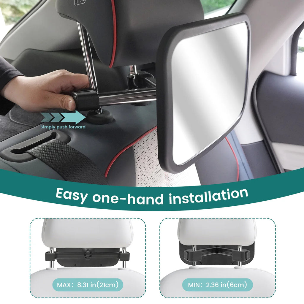 Ultra Stable Baby Car Mirror - 360° Shatterproof Rear Facing Safety