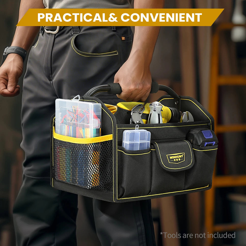 WINHUNT 10-Pocket Heavy Duty Tool Tote Bag for Ultimate Organization