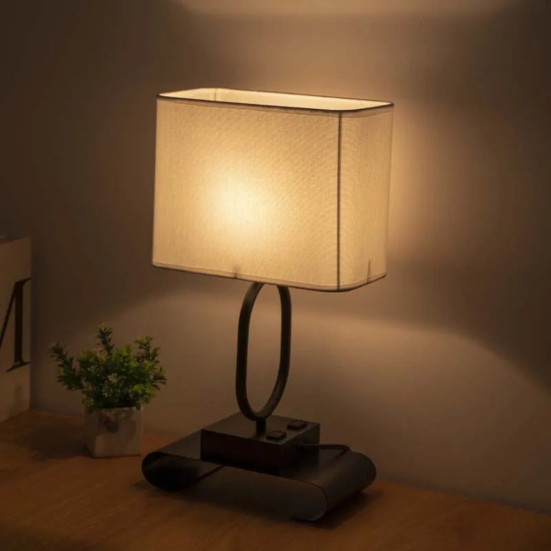 Modern Touch-Control Desk Lamp with Dual USB Charging Ports