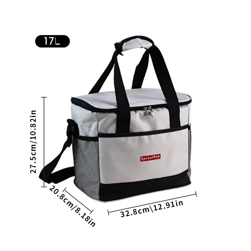 Insulated Lunch Bag - Large Capacity, Waterproof Bento Cooler with Strap