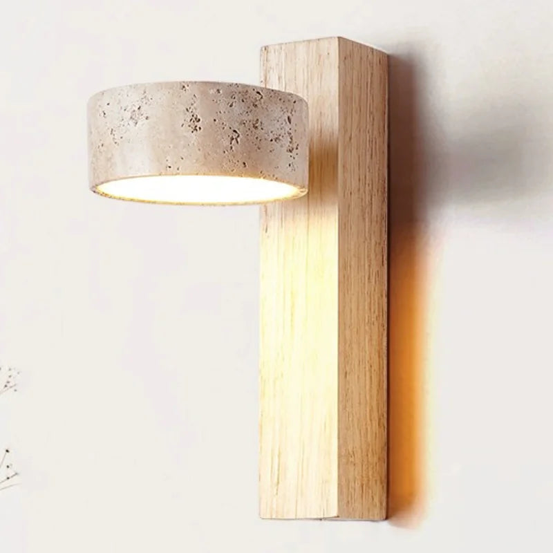 Modern Stone Wall Lamp with Rotatable LED and Pull Switch