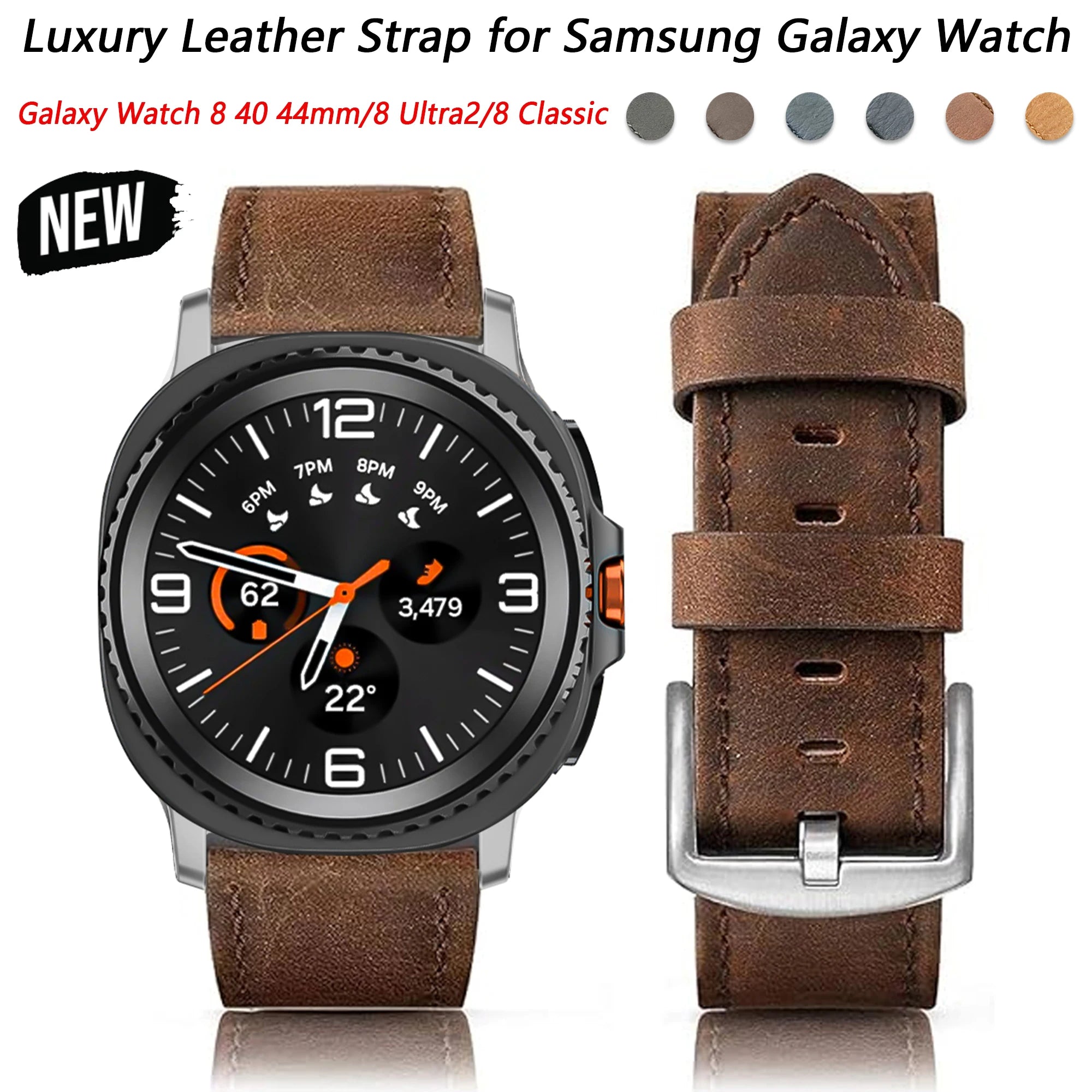 Premium Leather Strap for Samsung Galaxy Watch 8 & Classic Models