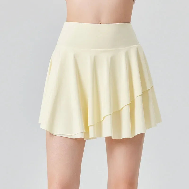 STOWN Women's High-Waisted Pleated Tennis Skirt - Sun Protection & Style