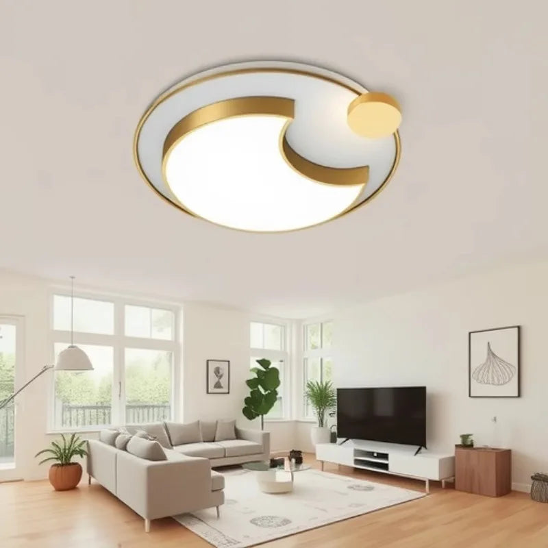 Modern Ultra-Thin Iron LED Ceiling Light for Living Spaces