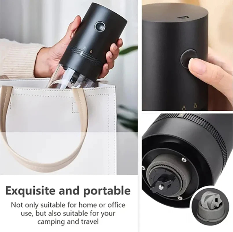 USB Rechargeable Coffee Grinder - Adjustable & Portable Grinding