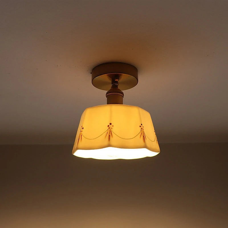 Elegant Ceramic Pendant Lamp for Dining & Living Spaces - Bronze Finish