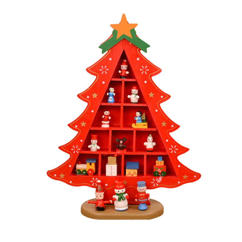 Creative 3D Wooden Christmas Tree Table Decoration - Festive Home Accent