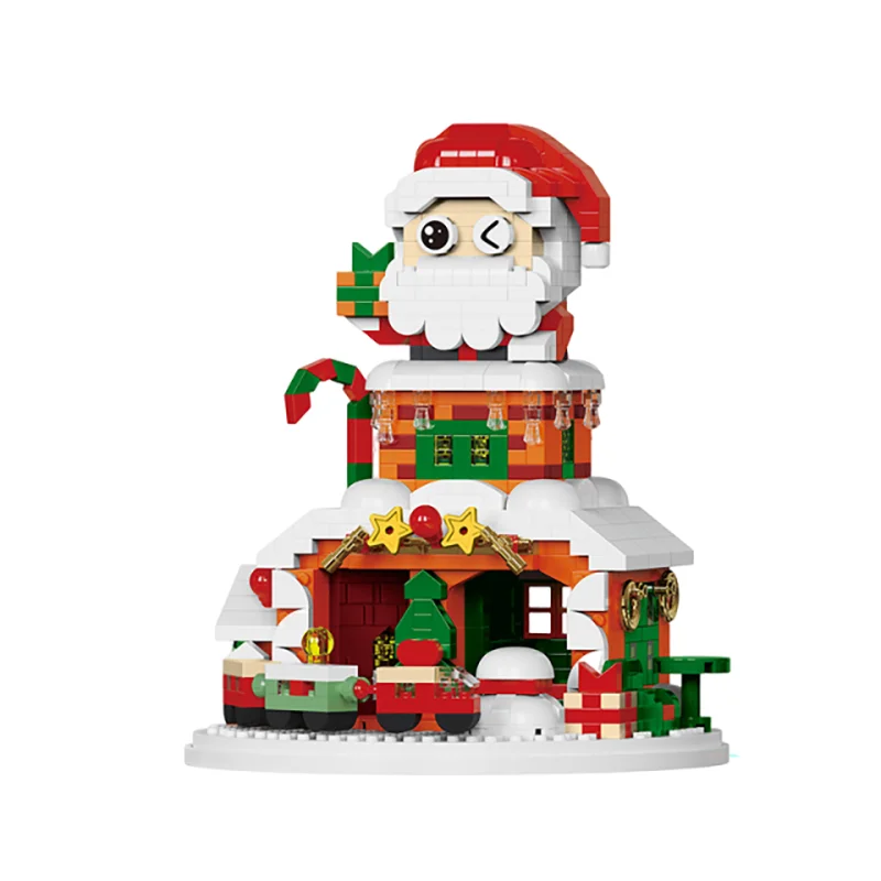 Festive Christmas Micro Brick Set - Santa, Snowman, Reindeer & Tree