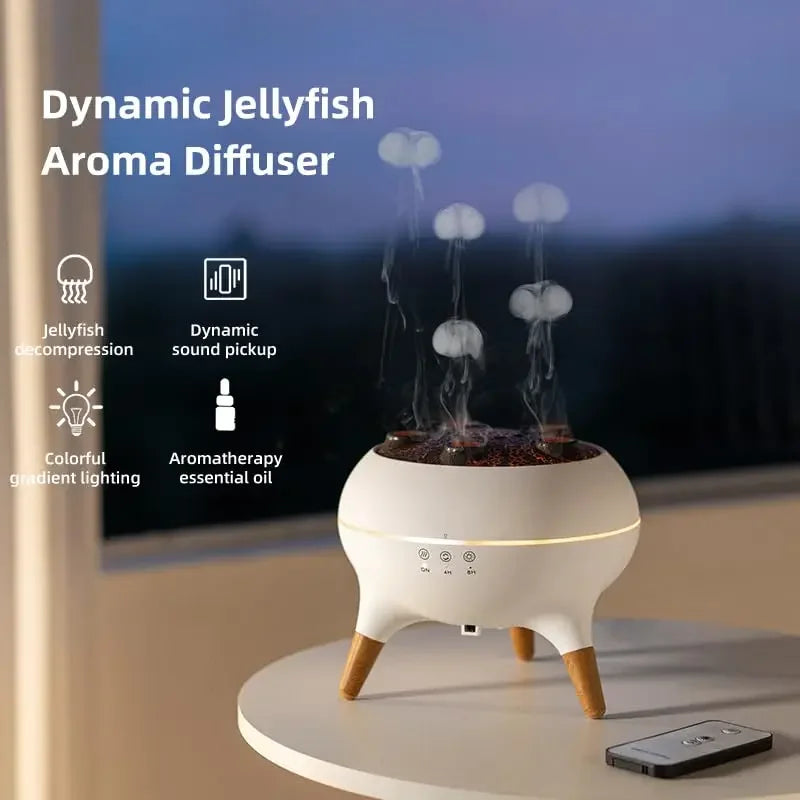 Dynamic Jellyfish Humidifier & Aroma Diffuser w/ Remote & LED Lights