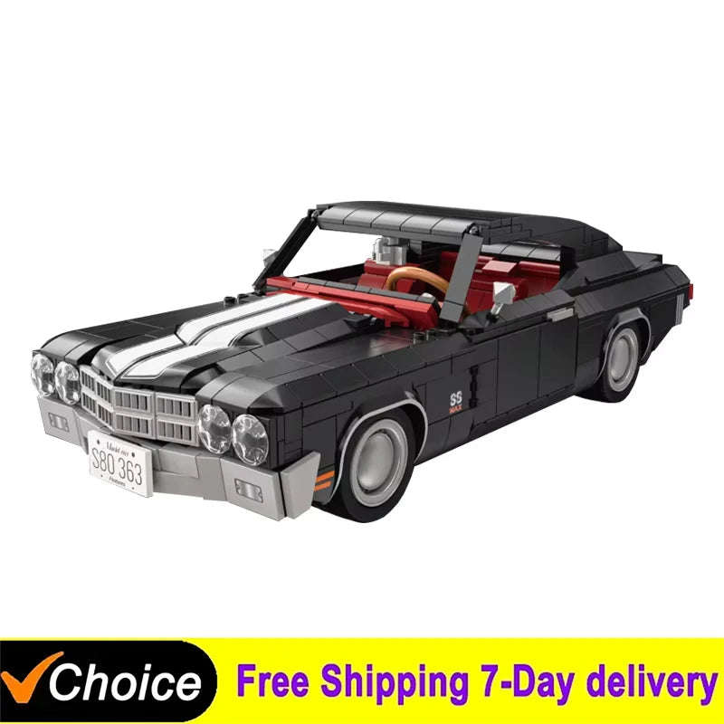 1038Pcs MOC Technical Retro Sports Car Building Blocks Set