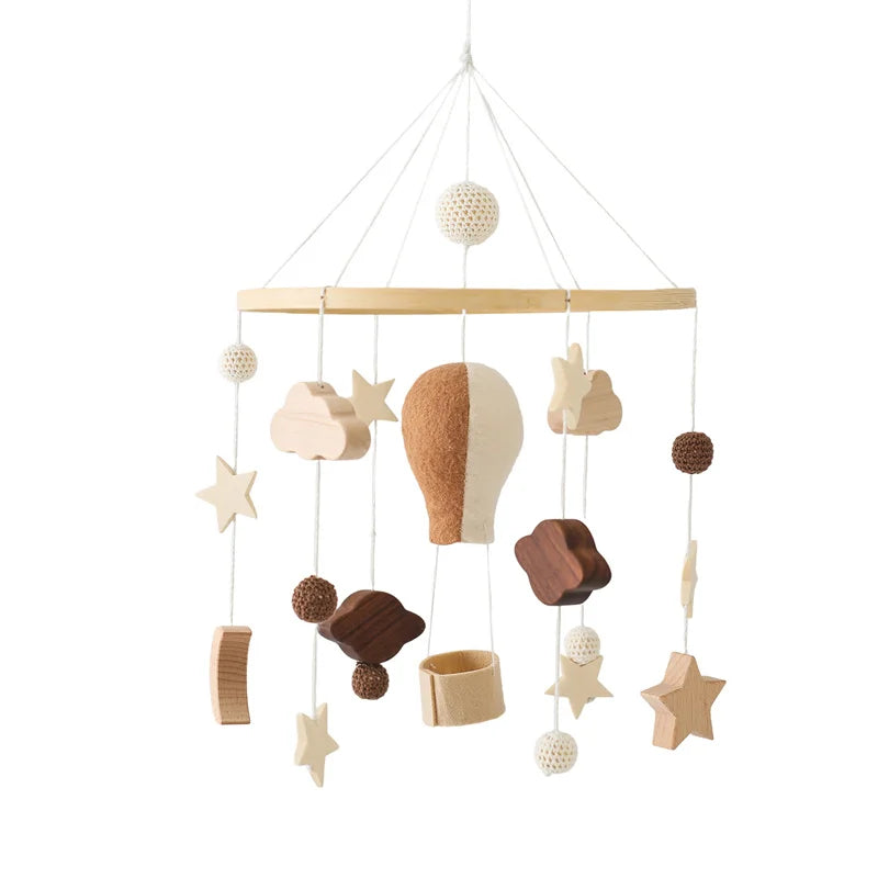 Wooden Baby Crib Mobile with Musical Rattle - Perfect Infant Toy