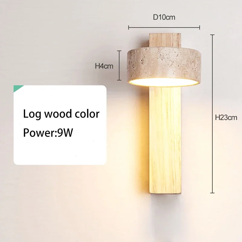 Modern Stone Wall Lamp with Rotatable LED and Pull Switch