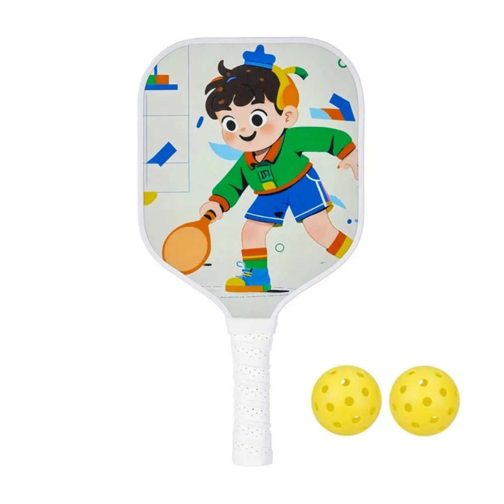 Kids' Cartoon Pickleball Set - Lightweight Rackets with Fun Design