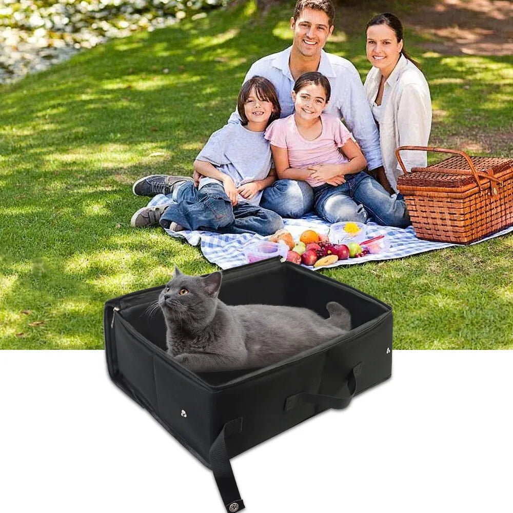 Portable Foldable Cat Litter Box - Waterproof Travel Pet Toilet