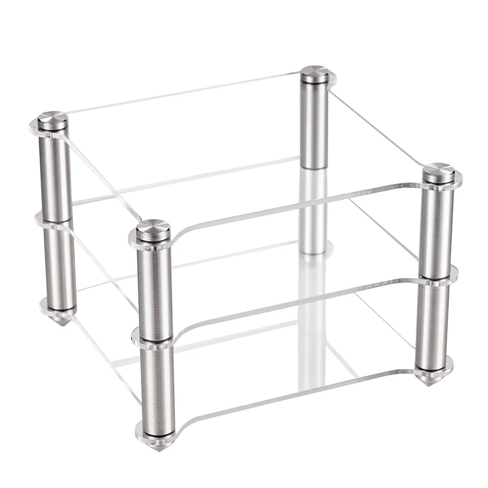 Double Layer Acrylic & Aluminum Alloy HIFI Audio Rack for Amplifiers