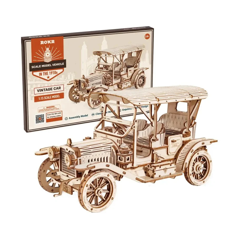 Robotime Rokr 3D Vintage Car Wooden Puzzle – Fun DIY Model Kit