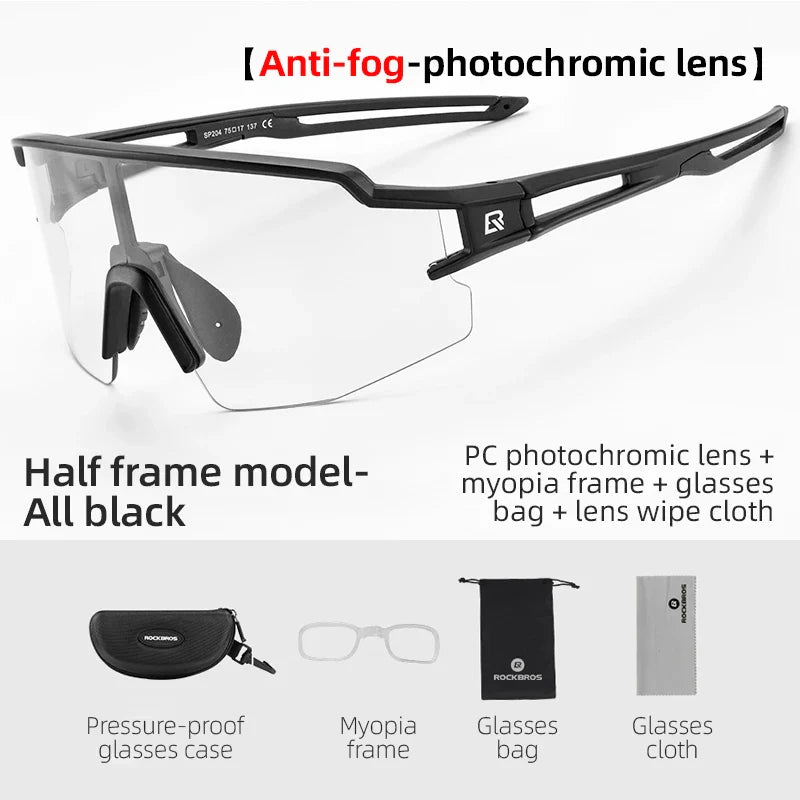 ROCKBROS Photochromic Polarized Cycling Glasses for UV Protection
