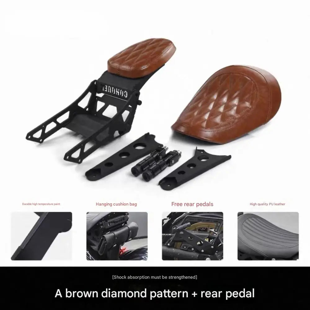 Benda Napoleon 450/500 Motorcycle Dual Seat - Compact Folding Design