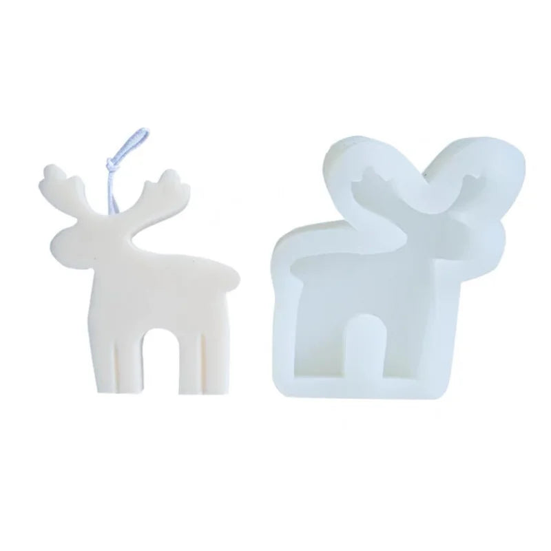 DIY Christmas Elk Candle Silicone Mold for Creative Crafts