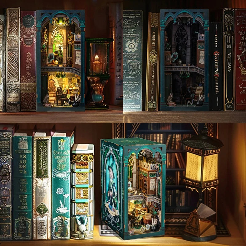 CUTEBEE DIY Miniature Dollhouse Kit - Elegant Bookshelf Accent