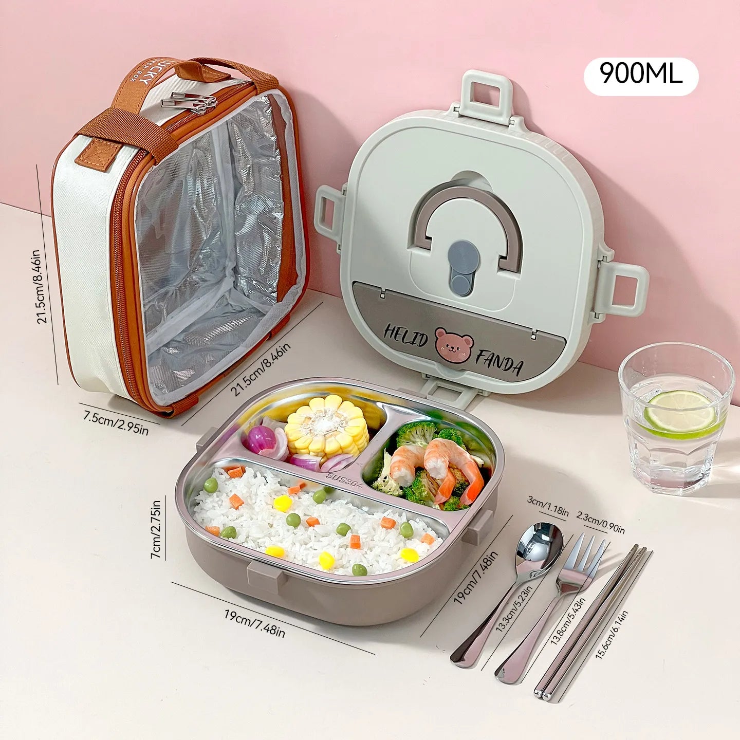 WORTHBUY Microwave Safe 3/4 Compartment Bento Lunch Box