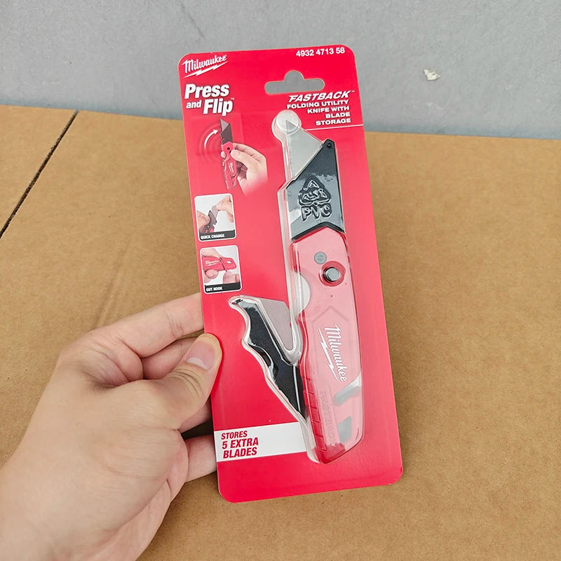Milwaukee FASTBACK Folding Utility Knife - Heavy-Duty Box Cutter