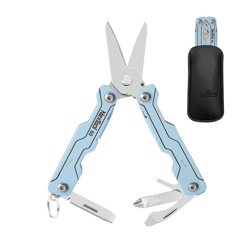 NexTool 8-in-1 Mini Scissors Multitool - Portable EDC Keychain