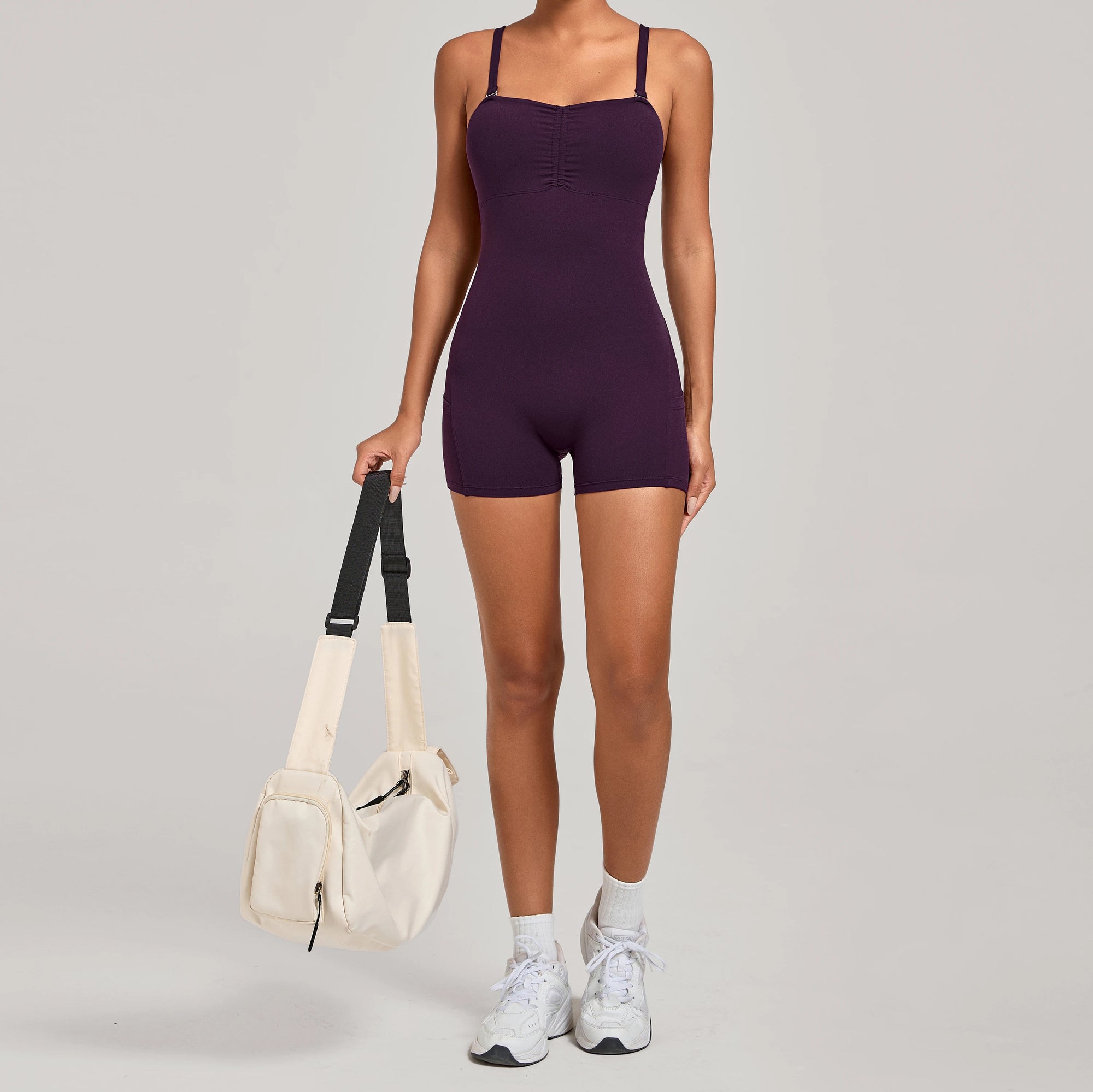 ZEEHOOH Women's Versatile Sleeveless Yoga Bodysuit with Pockets