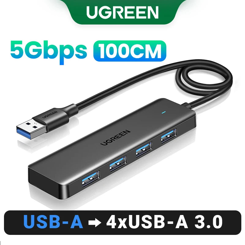 UGREEN USB 3.0 Hub - 4-Port Splitter for High-Speed Data Transfer