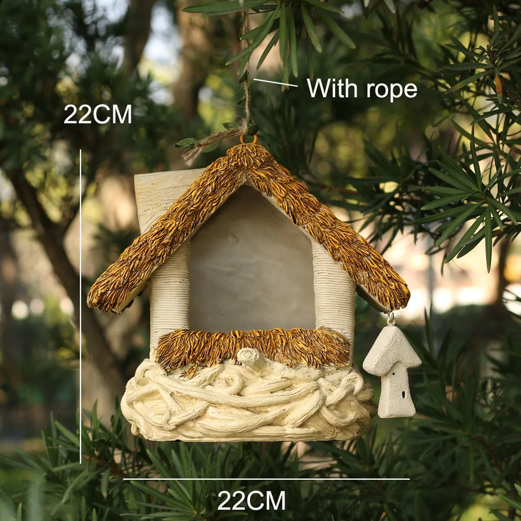 Cozy Whimsical Bird Nest Hanging Ornament for Garden Decor