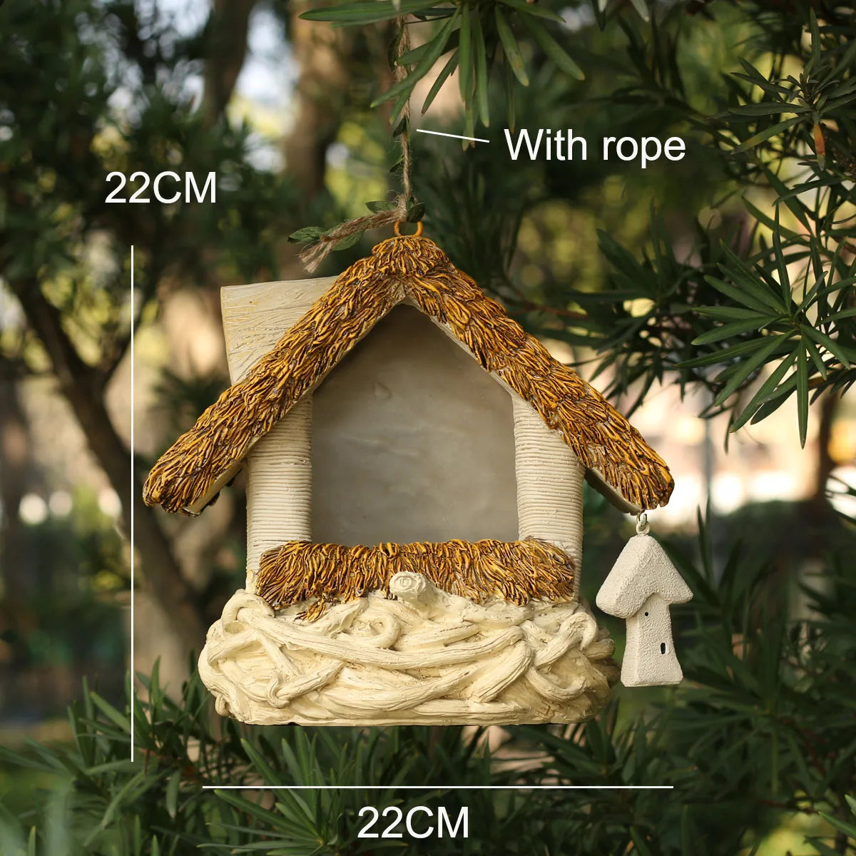 Cozy Whimsical Bird Nest Hanging Ornament for Garden Decor