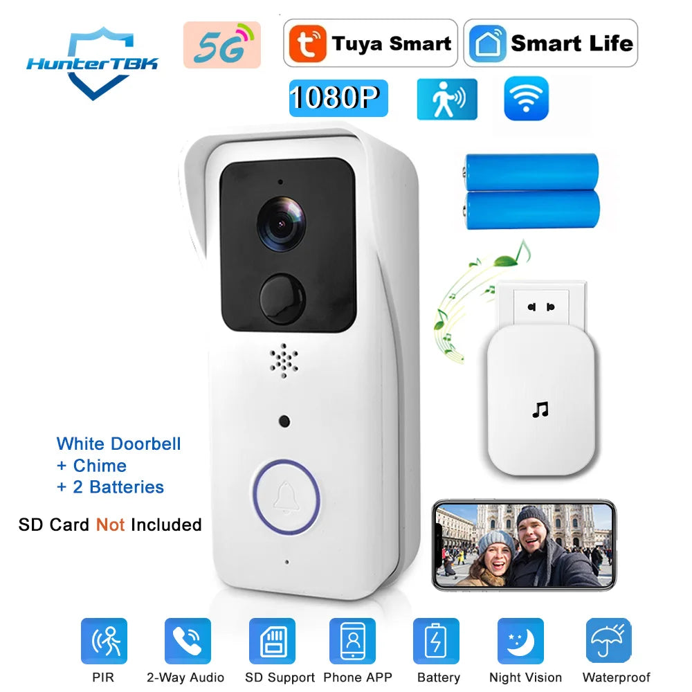 1080P WiFi Video Doorbell with Night Vision & Smart App Control