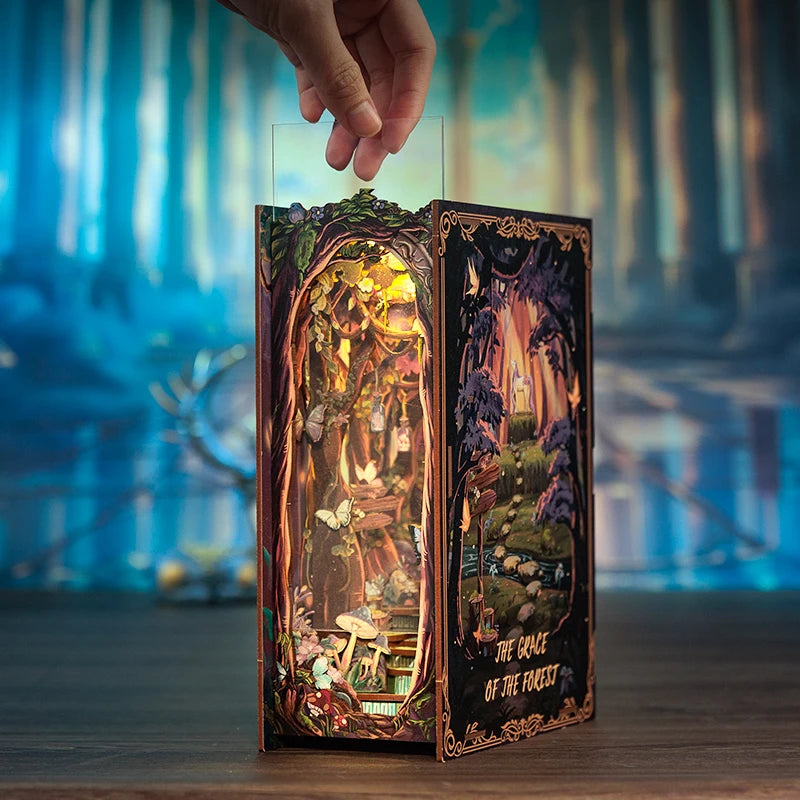 CUTEBEE Enchanted Forest Book Nook DIY Kit - Miniature Dollhouse
