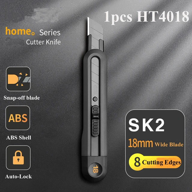 Deli 9mm & 18mm Snap-off Utility Knife with Auto Lock - Precision Cutting