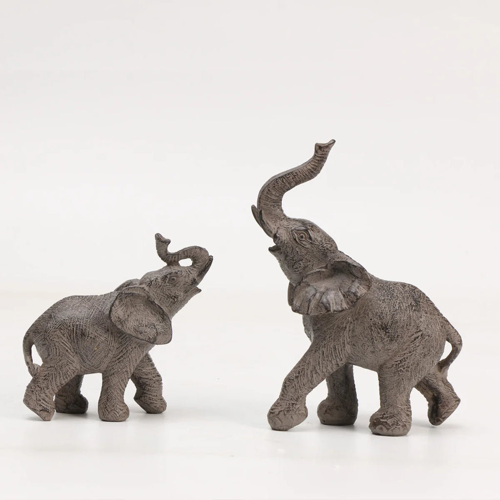 Elegant Elephant Statues for Home & Office Decor - Set of 2