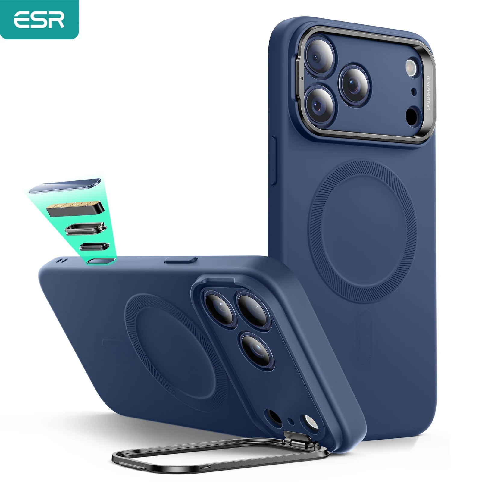 ESR Silicone Case with Adjustable Stand for iPhone 17 Pro Max
