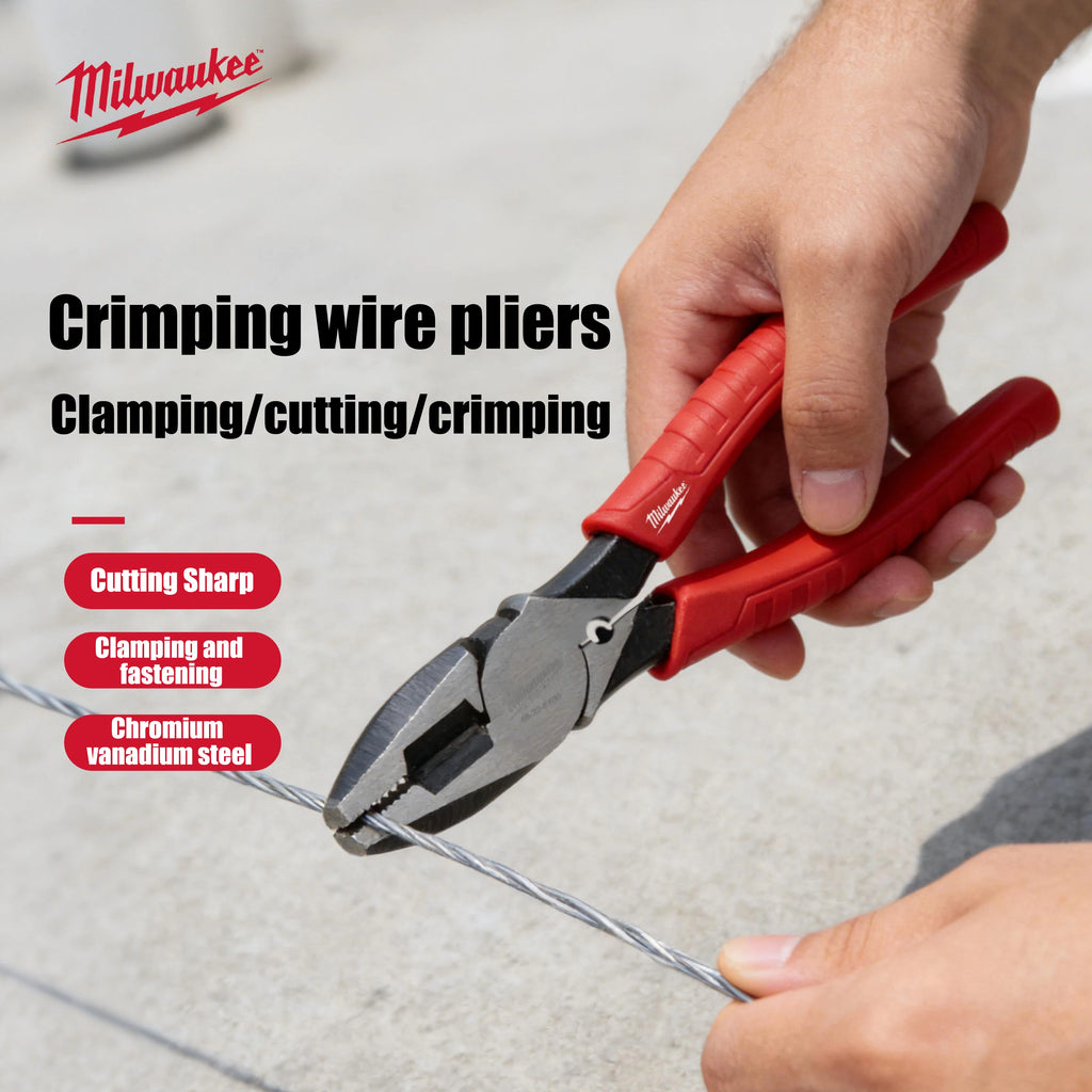 Milwaukee 9-Inch High-Leverage Lineman's Pliers with Comfort Grip