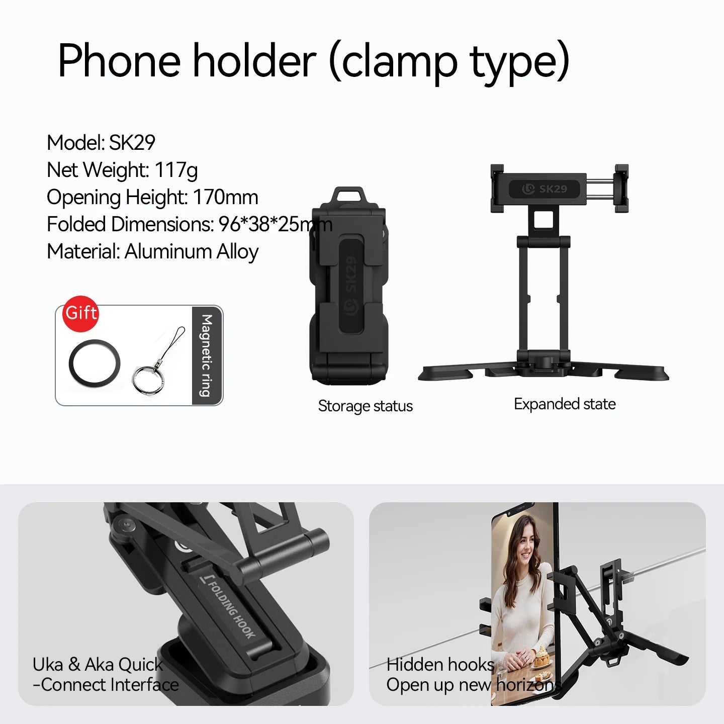 Ulanzi SK29 Mini Tripod Mount for Smartphones - Lightweight & Versatile