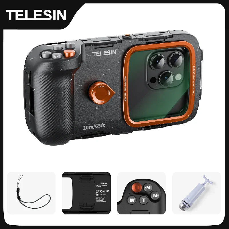 TELESIN Waterproof Phone Case for Underwater Photography - 20m Depth