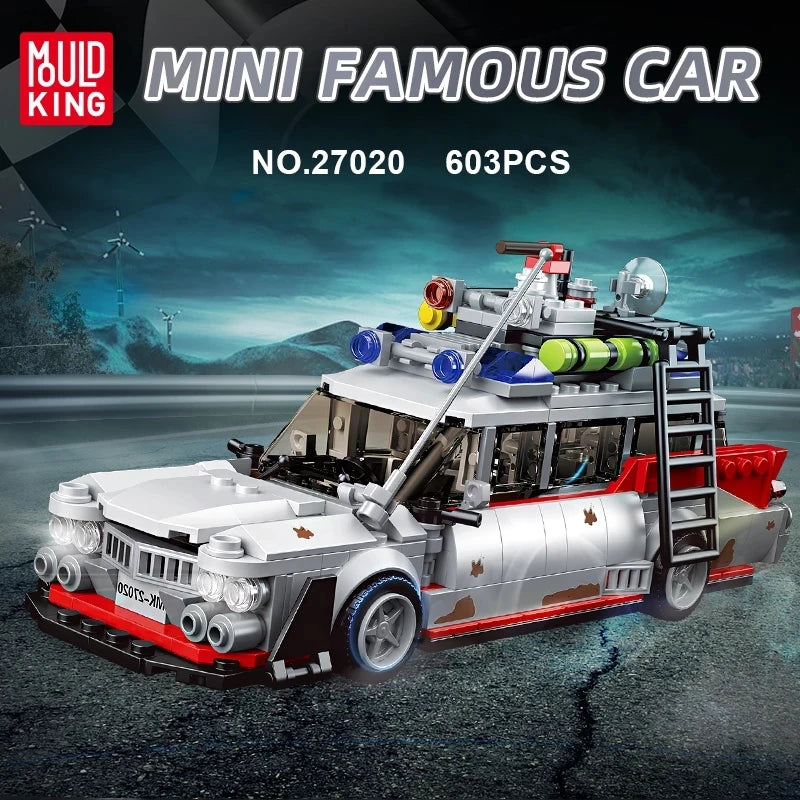 MOULD KING 27020 Mini ECTO-1 Car Model Building Blocks for Kids
